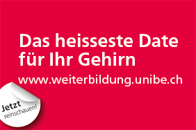 Plakat mit der Schrift: "Das heisseste Date für Ihr Gehirn"